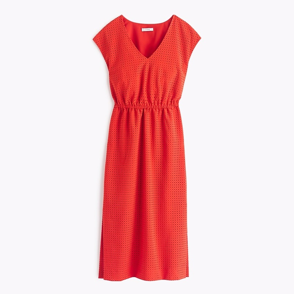 NWOT J.Crew Perforated Drapey Side-slit Dress sz8